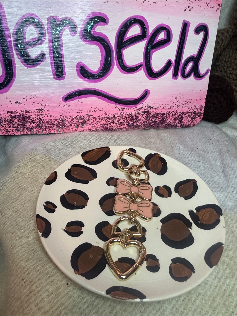 Pink Bow and Heart Bag Extender - Picture 2 of 2